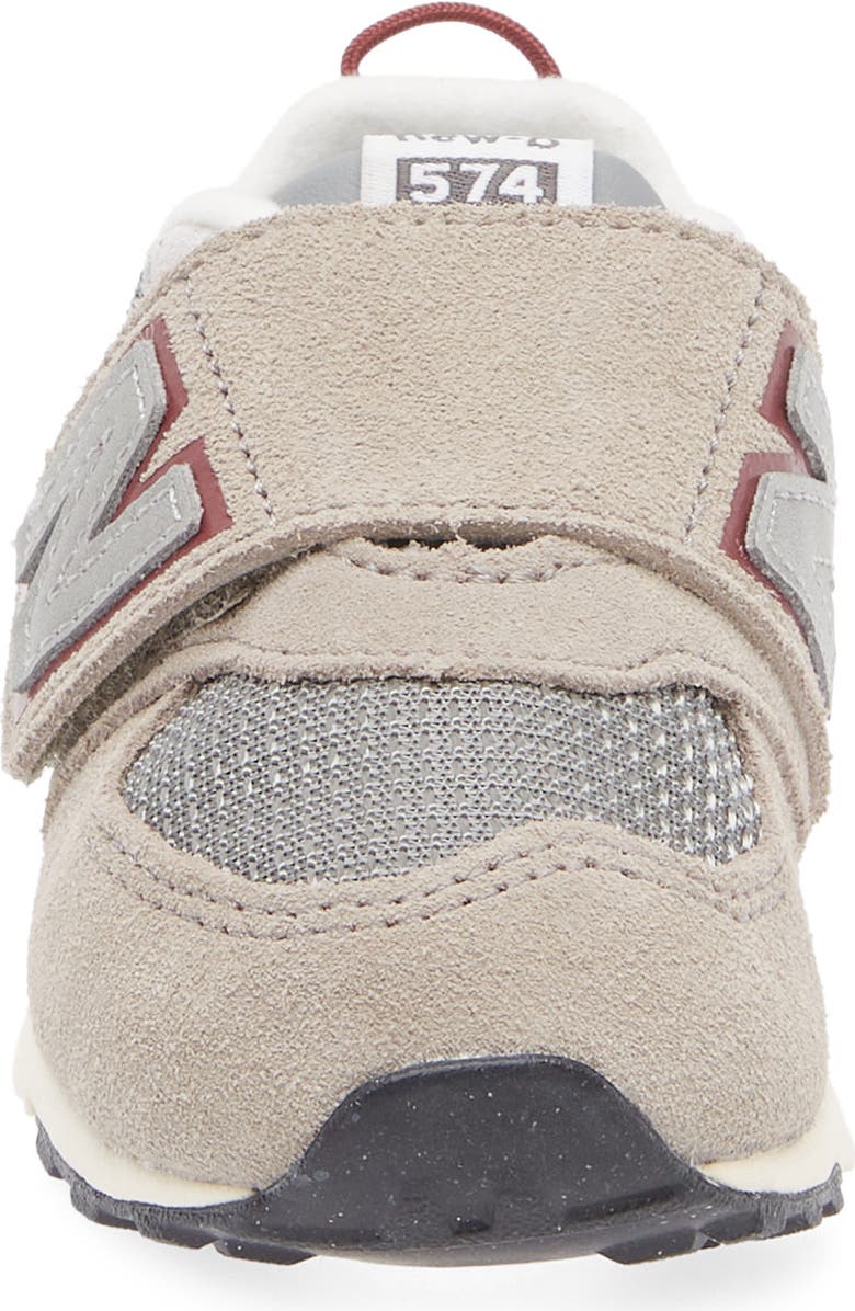 New Balance Kids' 574 New B Sneaker, Alternate, color, Arid Stone/ Monarch Burgundy