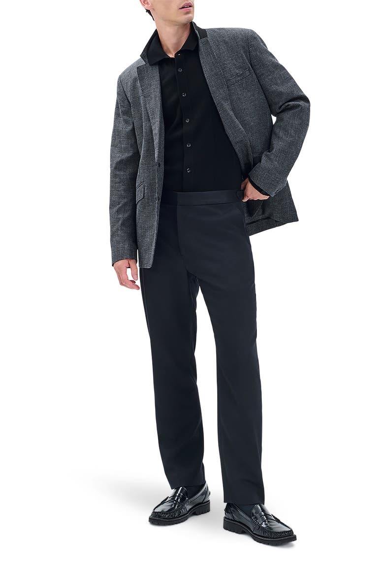 Evan Side Stripe Wool Pants, Alternate, color, BLACK