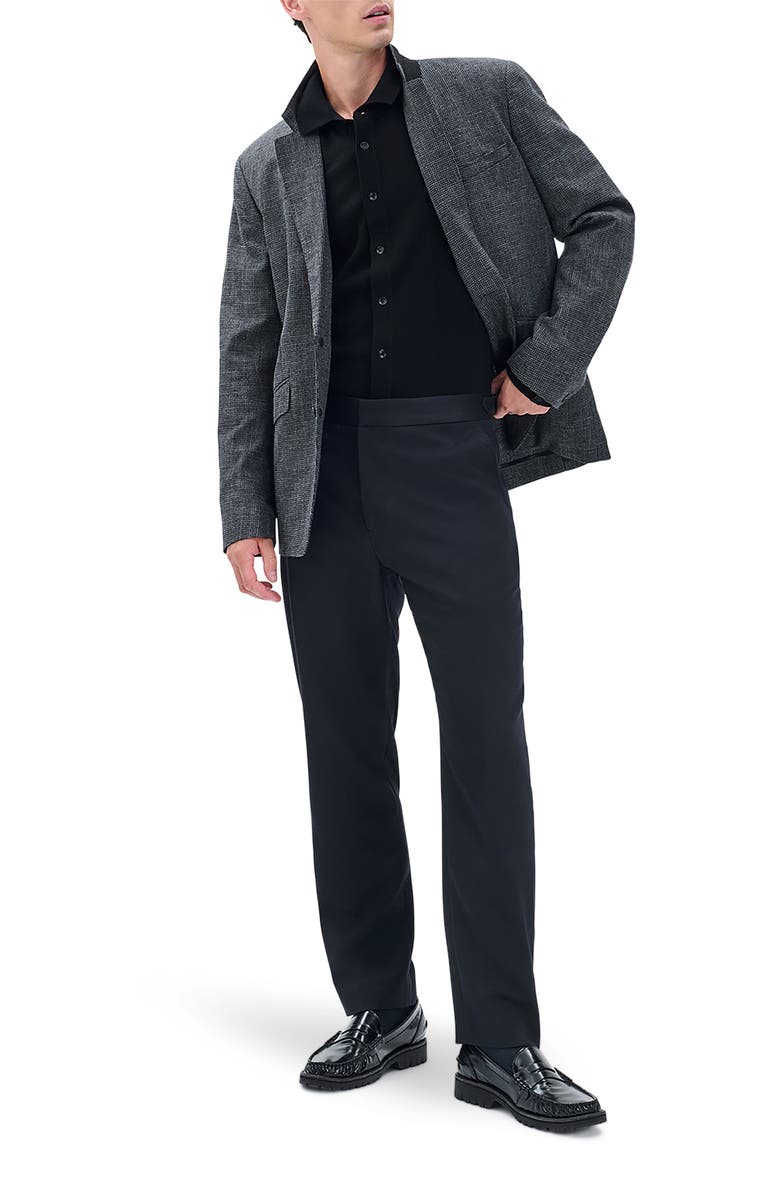 rag & bone Evan Side Stripe Wool Pants, Alternate, color, Black