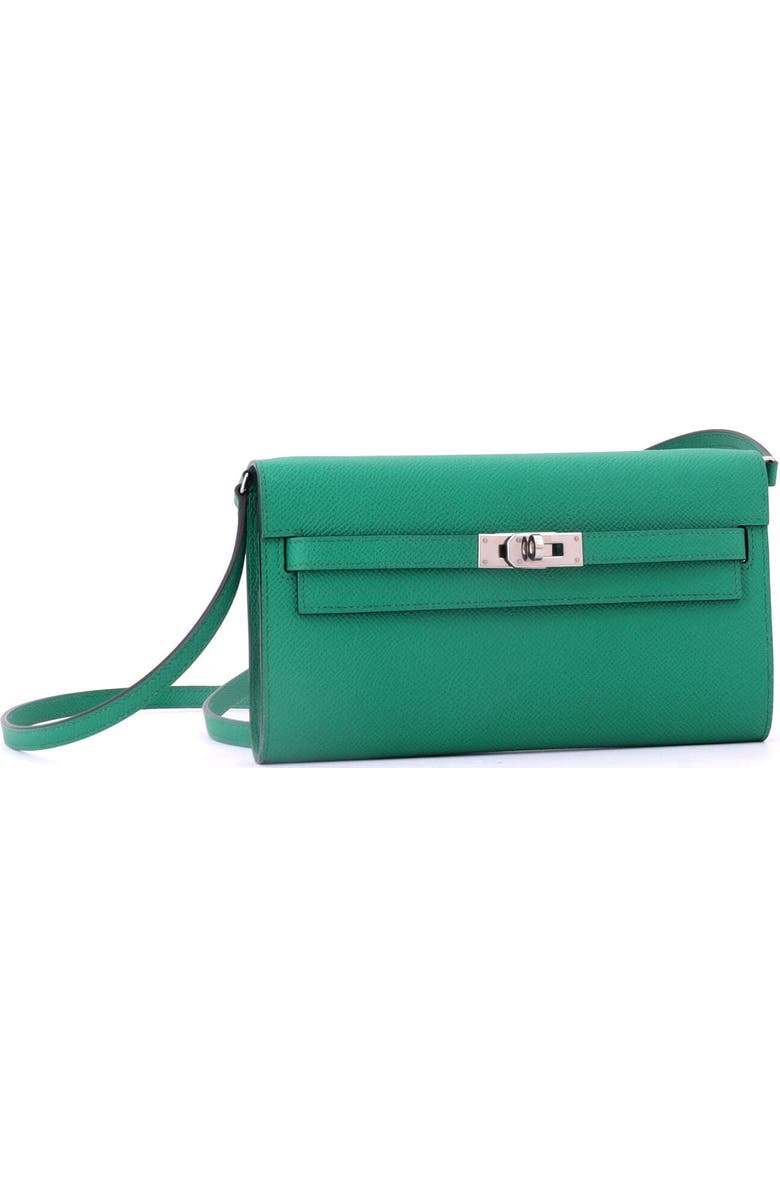 Pre-Owned Hermes Kelly To Go Wallet Epsom, Alternate, color, Vert Jade