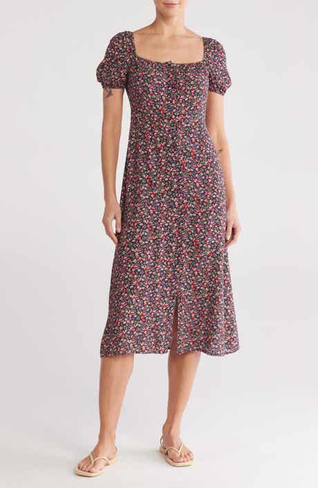 Lovestitch Puff Sleeve Midi Dress