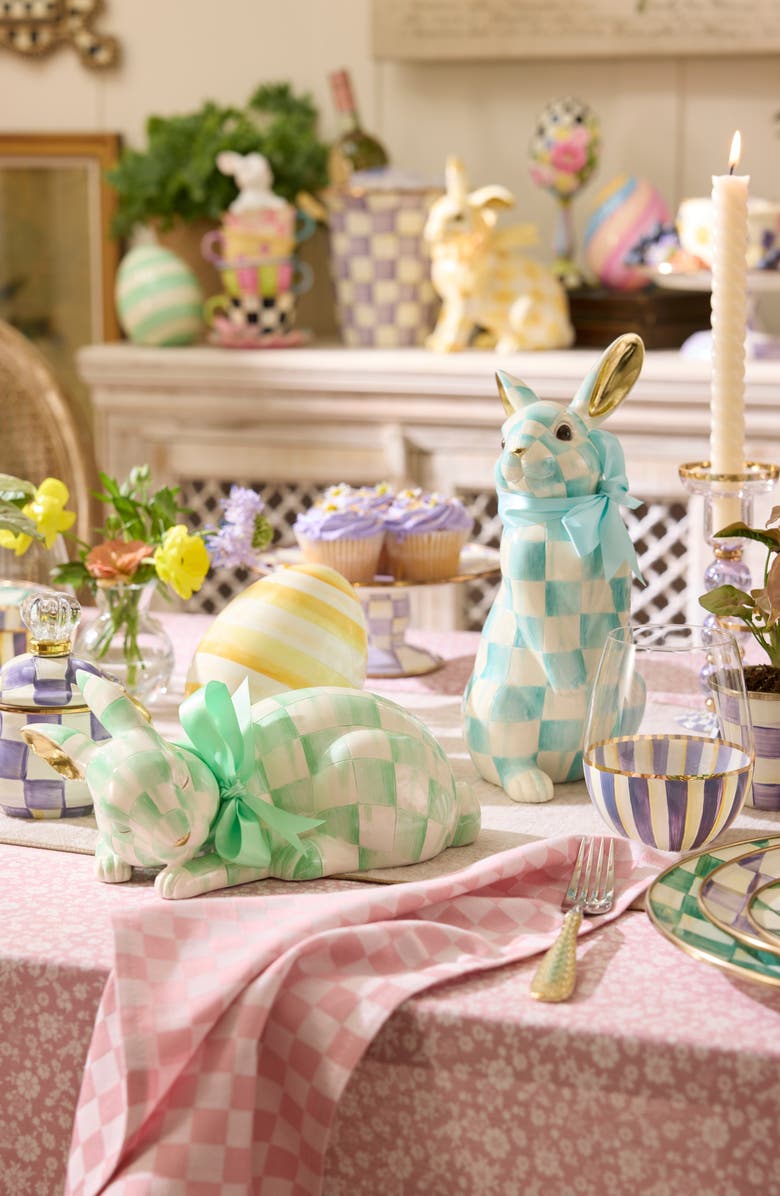 MACKENZIE CHILDS Violet Check Lidded Sugar Bowl, Alternate, color, Violet