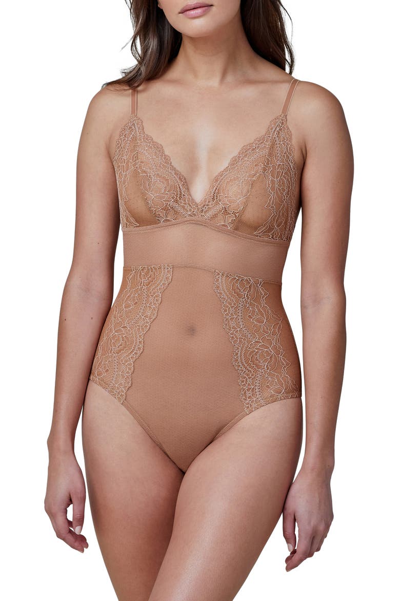 Unveil Lace Teddy, Main, color, GLEAM/ BOUD