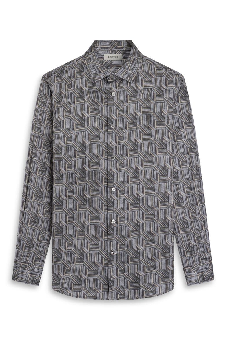 Julian Shaped Long Sleeve Button Up Shirt, Alternate, color, CEMENT