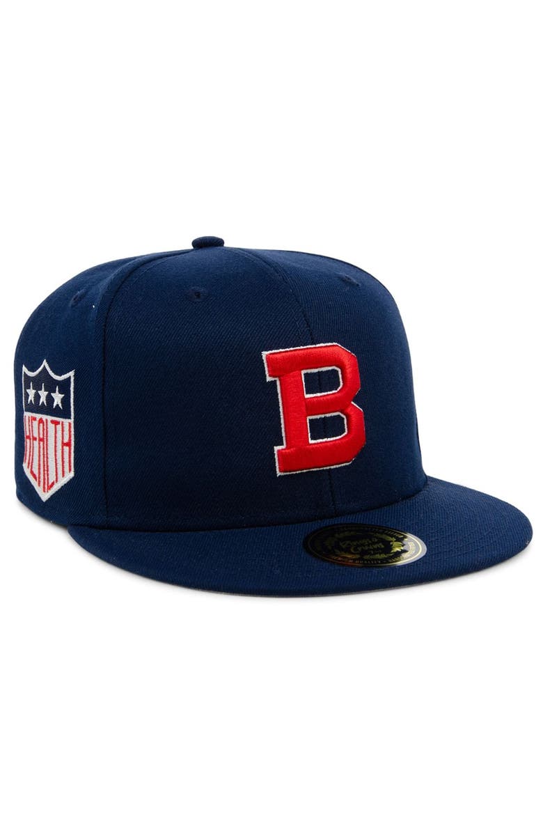 RINGS & CRWNS Men's Rings & Crwns Navy Baltimore Elite Giants Team Fitted Hat, Alternate, color,