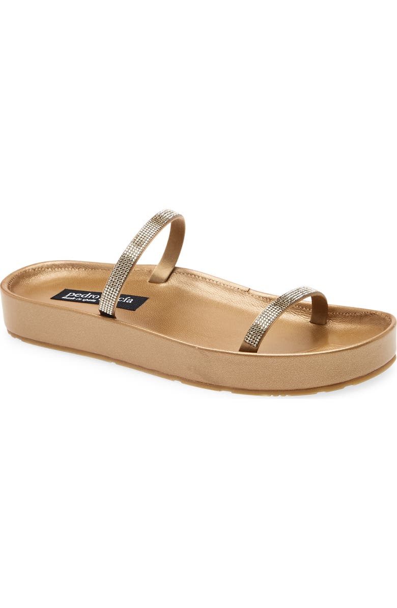 Pedro Garcia Alania Slide Sandal, Main, color, Ore Satin