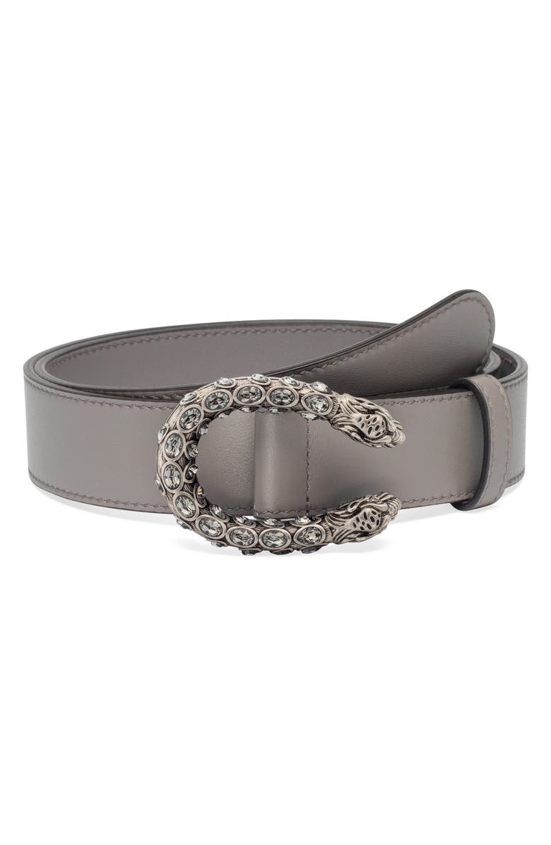 Gucci Crystal Leather Belt, Main, color, 
