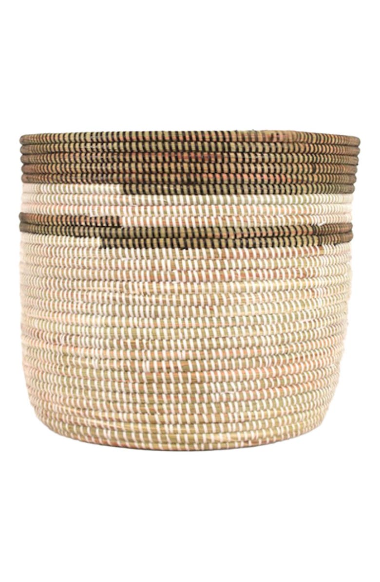 Mbare Catch-All / Planter Basket Stripe, Main, color, Black And White