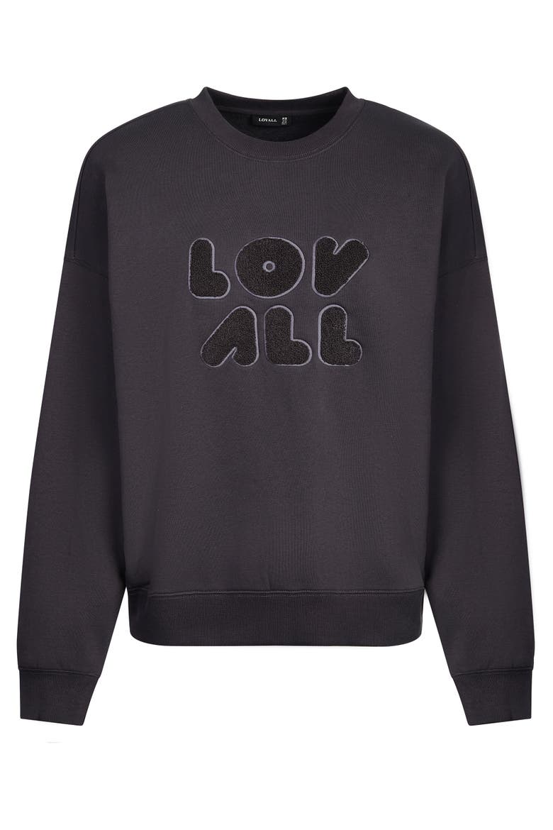 Oversized Long Sleeve Sweatshirt, Alternate, color, Shadow