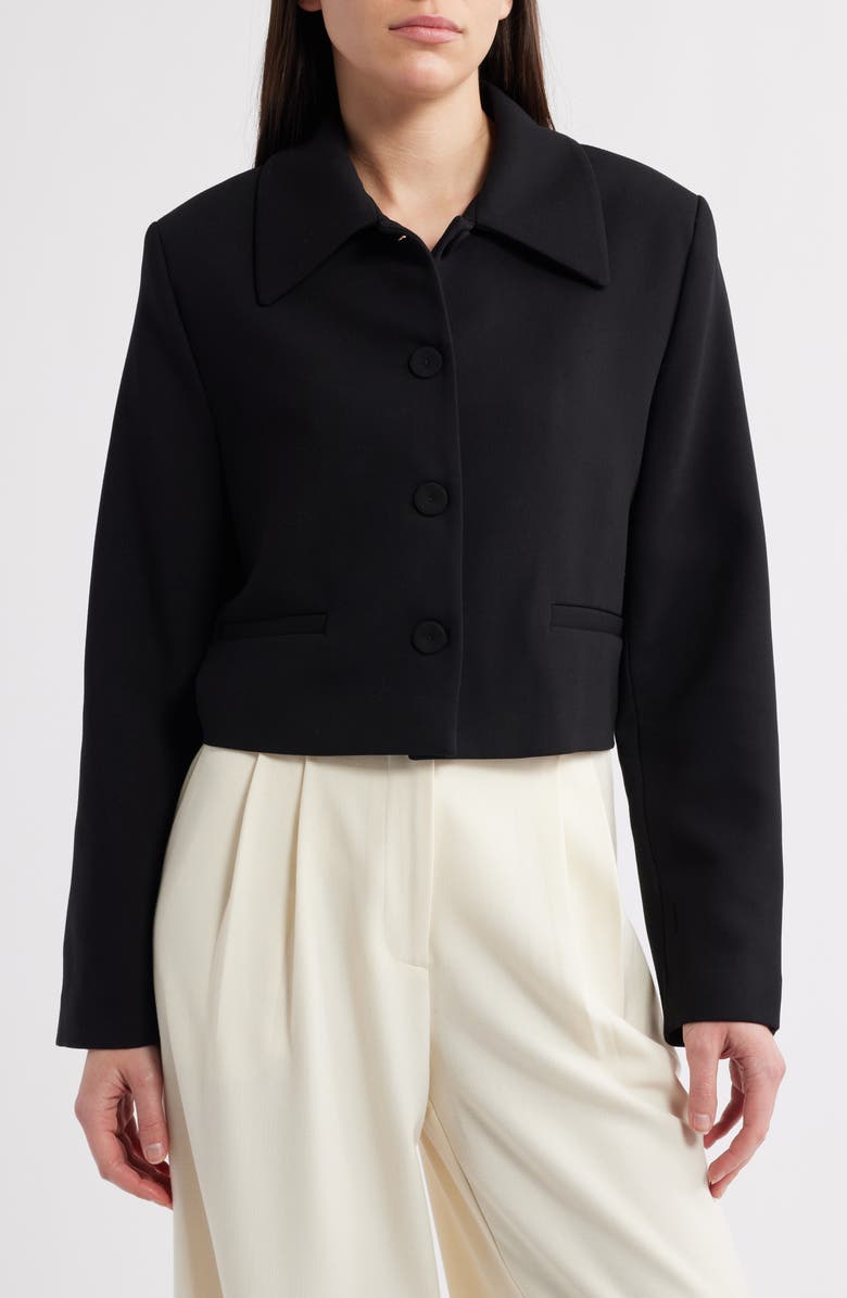 MANGO Cagliari Crop Jacket, Alternate, color, Black