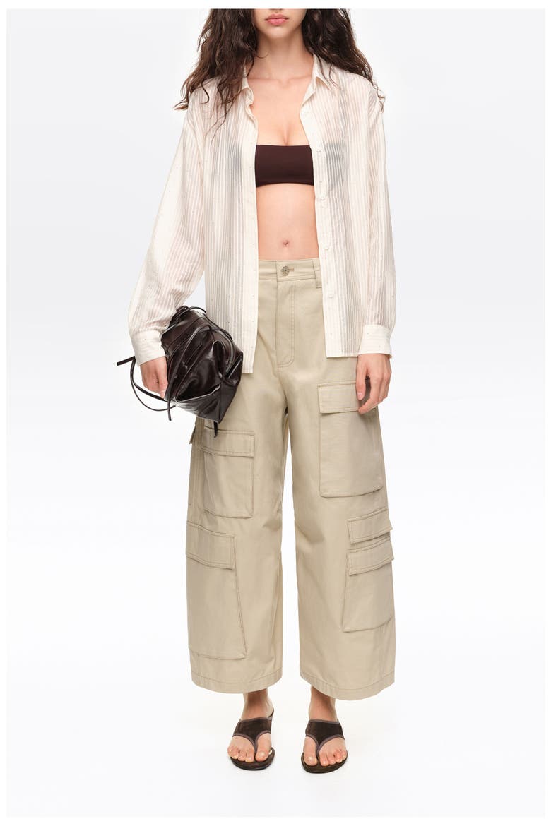 Straight striped shirt, Alternate, color, IVORY