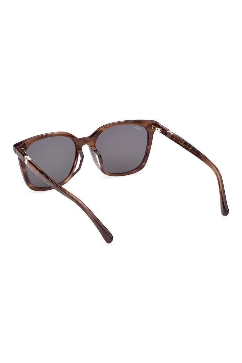 55mm Round Sunglasses, Alternate, color, BROWN HORN / SMOKE