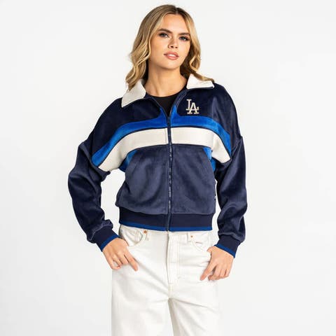 Women's The Wild Collective  Royal Los Angeles Dodgers Velvet Cord Full-Zip Jacket