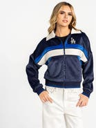 THE WILD COLLECTIVE Women's The Wild Collective Royal Los Angeles Dodgers Velvet Cord Full-Zip Jacket