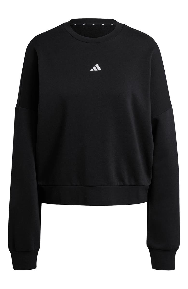adidas Essentials Small Logo Feel Sweatshirt, Main, color, Black/ White