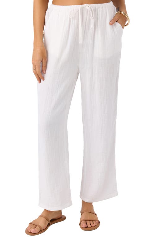 O'neill Brenda Crinkle Cotton Drawstring Pants In White