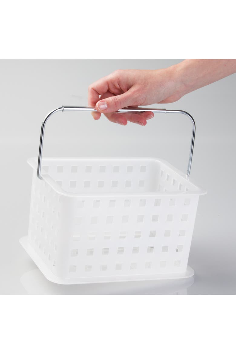 Small Stackable Shower Basket - Set of 3 - Made in USA, Alternate, color, Clear/Frost