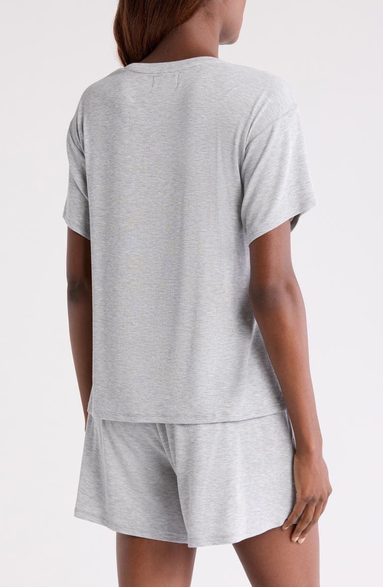 Nordstrom Moonlight Eco Easy Rib Short Pajamas, Alternate, color, Grey Heather