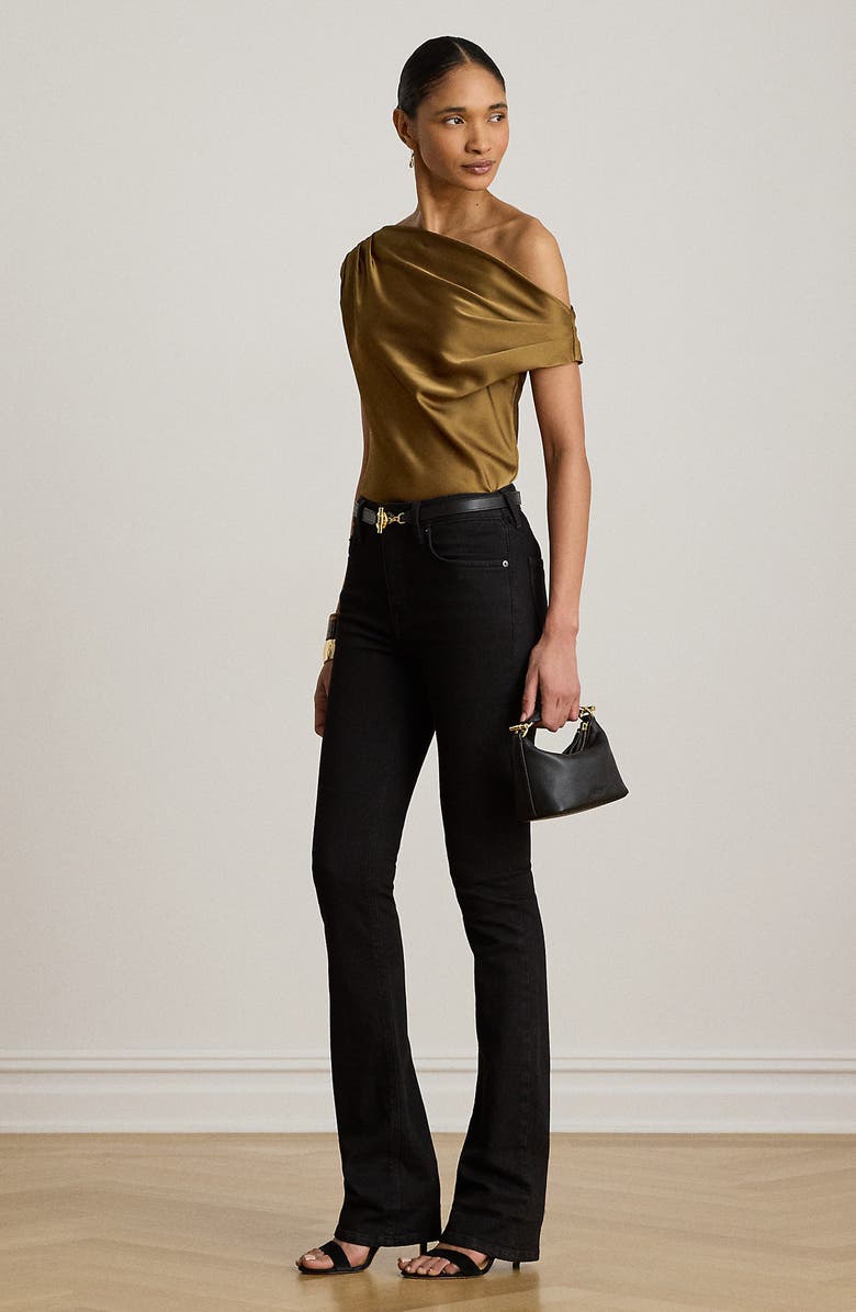 Lauren Ralph Lauren Kinthea Off the Shoulder Charmeuse Top, Alternate, color, Tobacco Bronze Brown