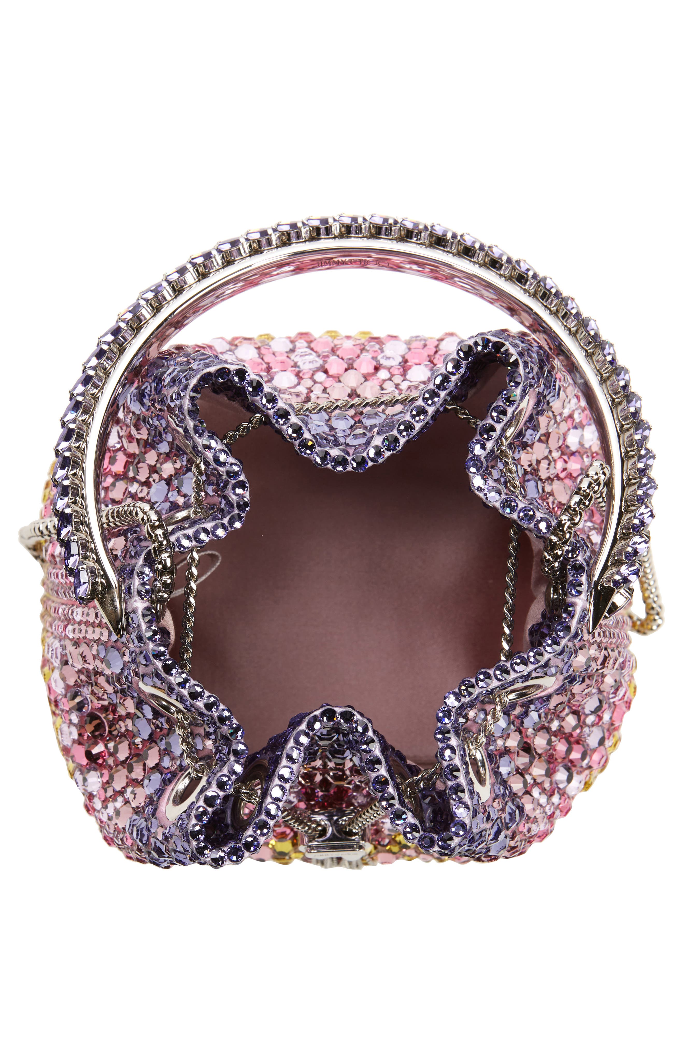 Bon Bon Crystal Embellished Top Handle Pouch, Alternate, color, SUNSET