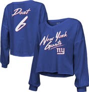 Majestic Threads Women's Majestic Threads Jaxson Dart Royal New York Giants Script Name & Number Long Sleeve T-Shirt