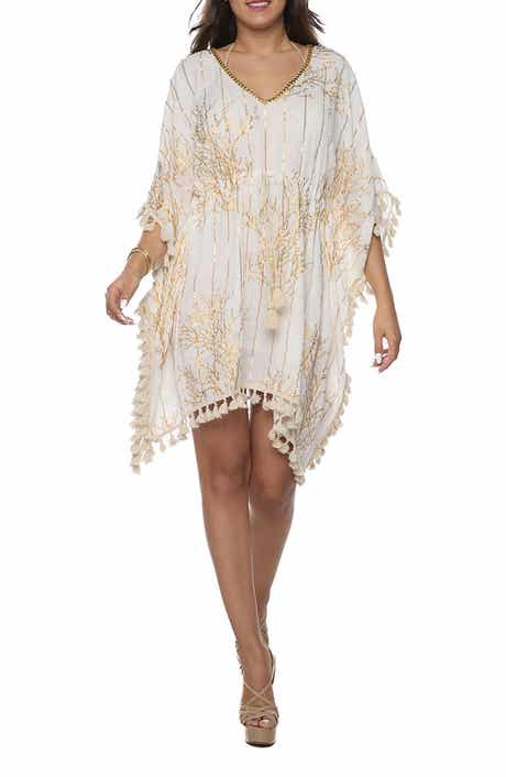 RANEES Tassel Trim Cover-Up Poncho