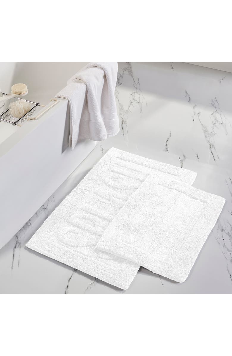Modern Threads Cotton Bath Mat - Pack of 2, Main, color, White