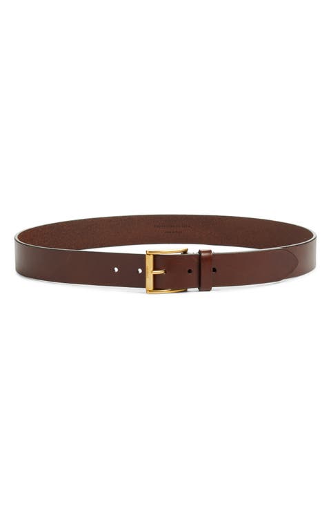 Logo Buckle Leather Belt