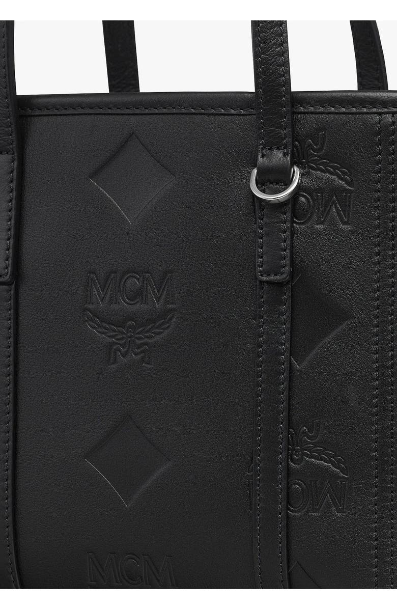 MCM Mini Toni Top-Zip Shopper in Maxi Monogram Leather, Alternate, color, Black