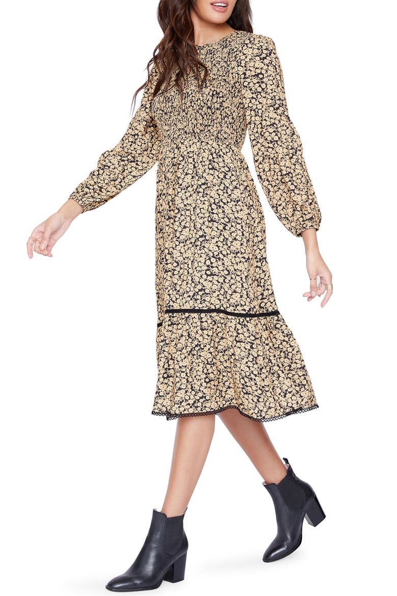 Pick Me Golden Hour Midi Dress, Alternate, color, BLACK GOLD