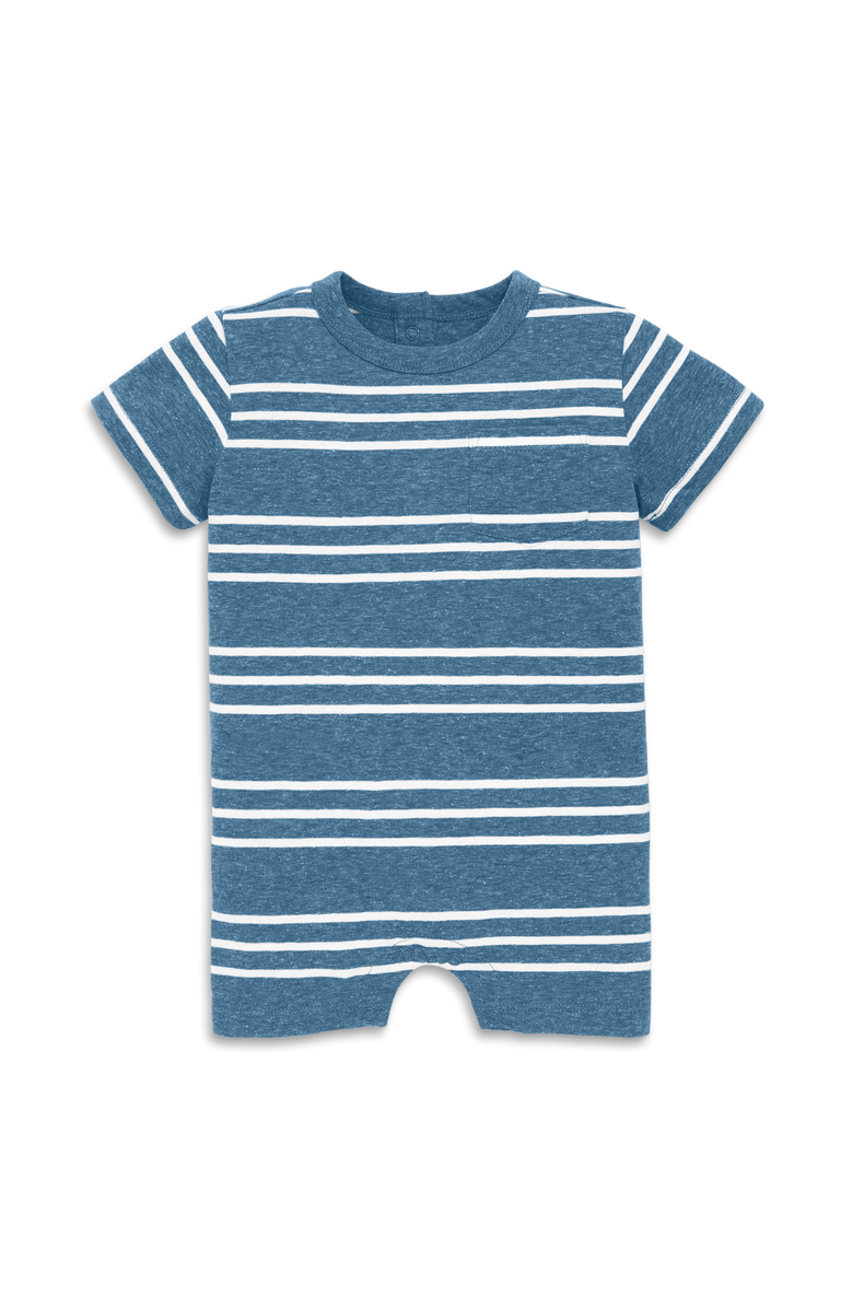 Primary Baby Heathered Pocket Shortie In Stripe, Alternate, color, Moonlight White Stripe