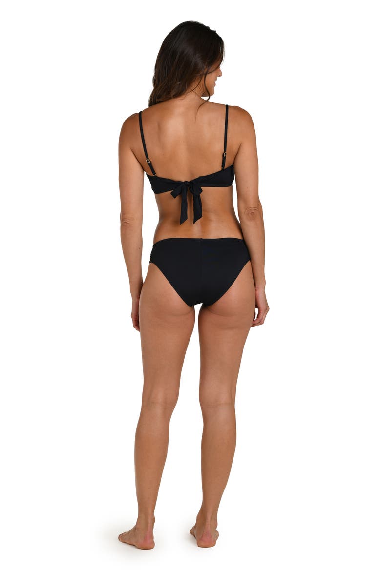 Island Goddess Bandeau Bikini Top, Alternate, color, BLACK