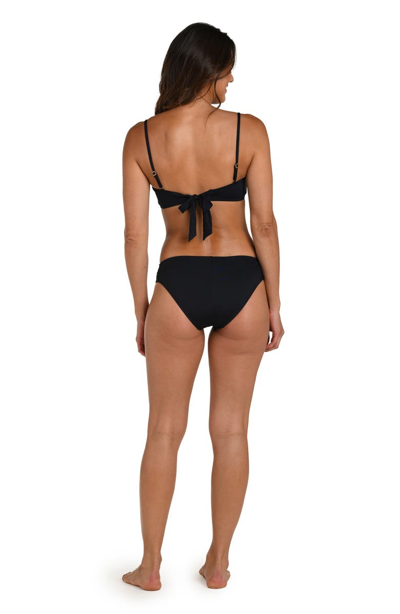 La Blanca Island Goddess Bandeau Bikini Top, Alternate, color, Black