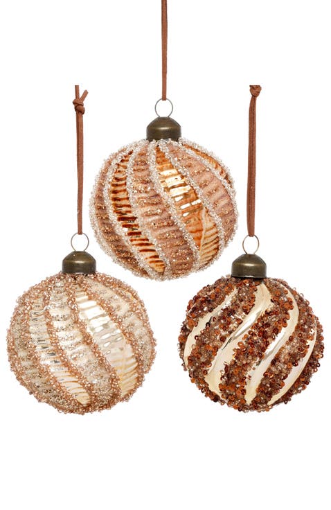 Sequin Spiral Ornament, Box of 6
