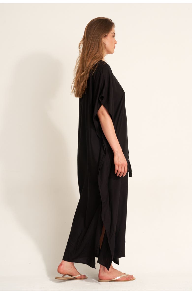 Gottex Beach Life Sable Kaftan Cover-Up, Alternate, color, Black