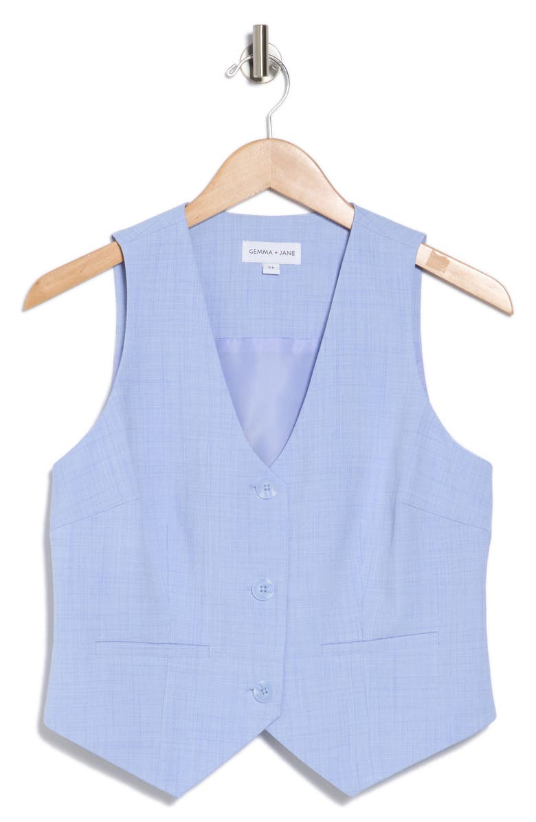 Gemma + Jane V-Neck Vest, Alternate, color, Blue