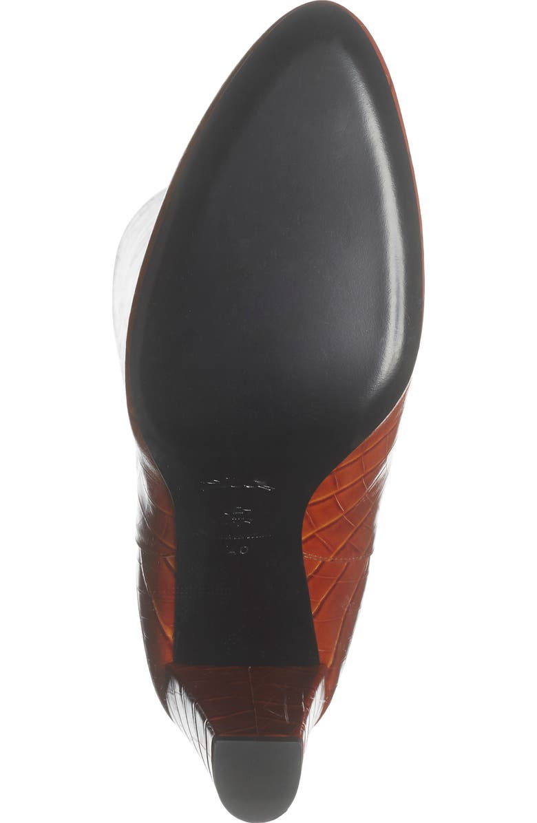 Longchamp Cros Embossed Leather Knee High Boot, Alternate, color, Cognac