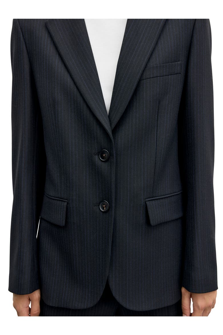Justi Pinstripe Suit Blazer, Alternate, color, Black