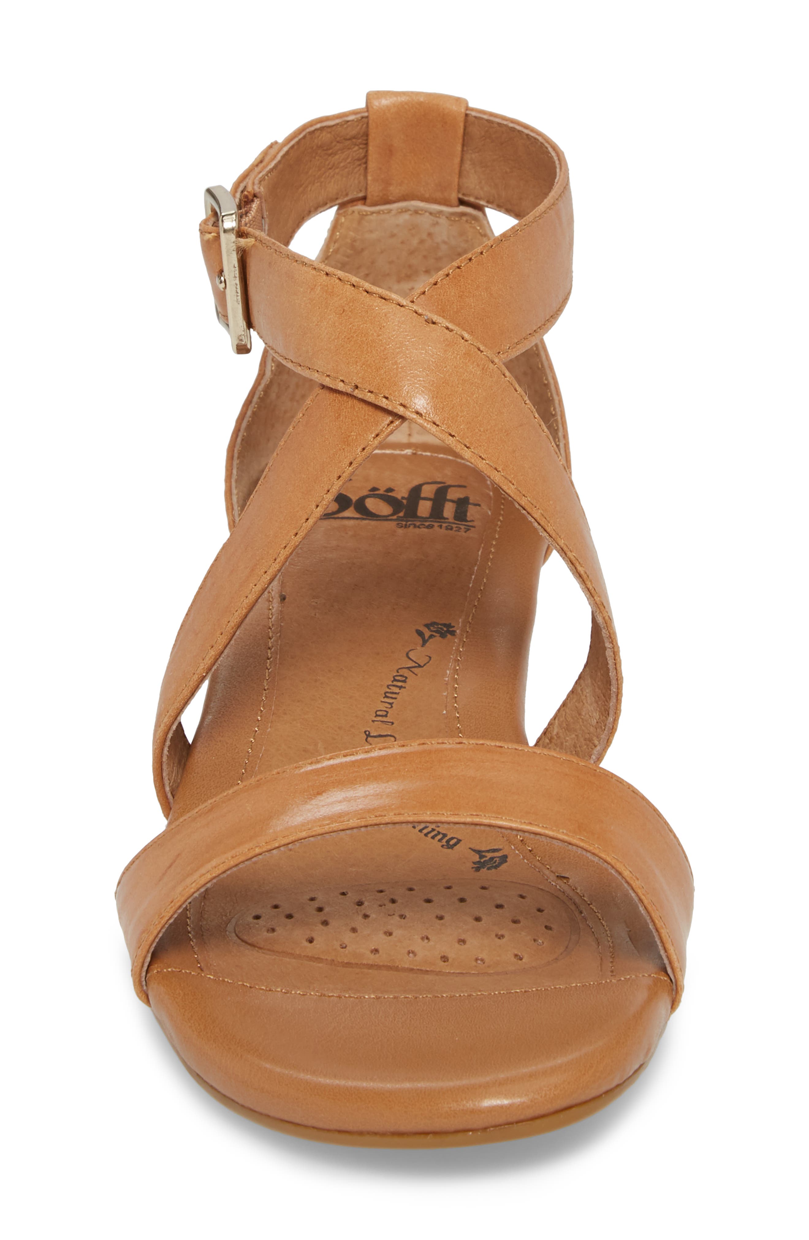 'Innis' Low Wedge Sandal, Alternate, color, DESERT SAND LEATHER