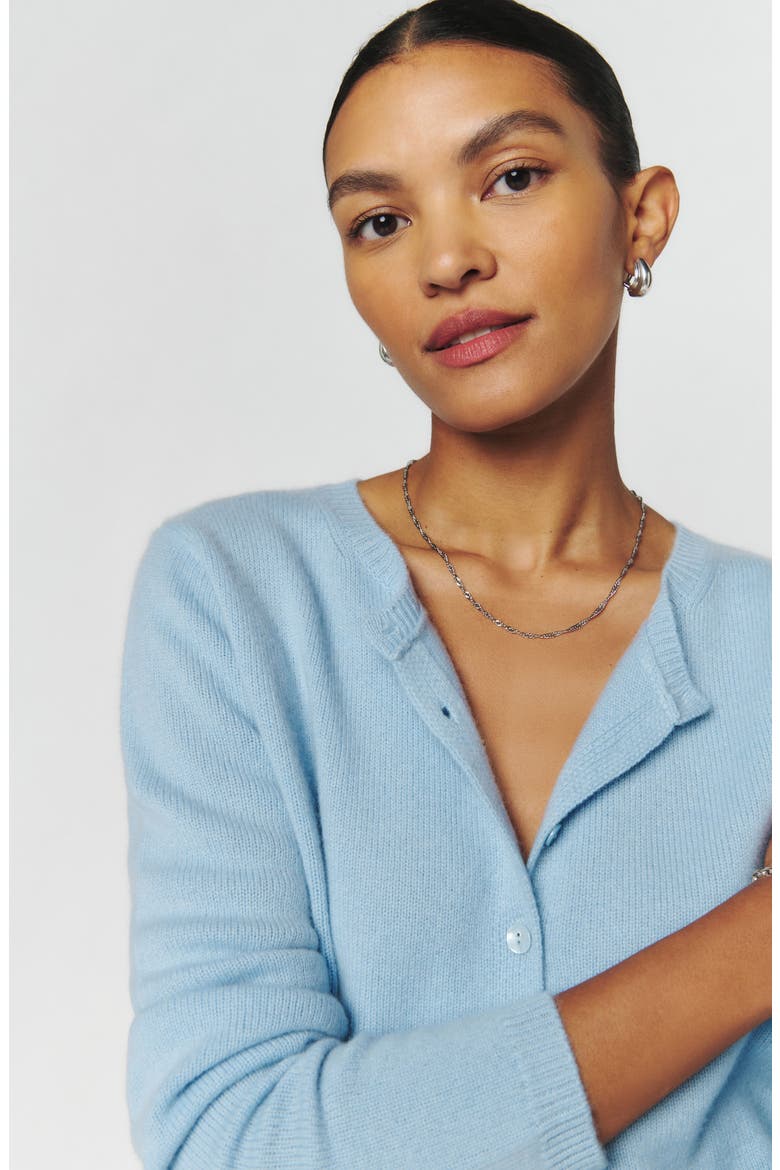 Clara Cashmere Crew Cardigan, Alternate, color, BAYOU