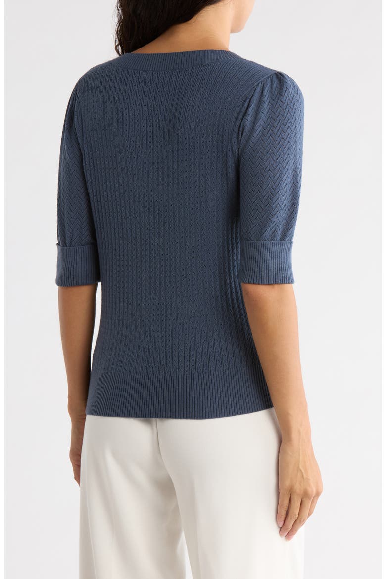 Pointelle Stitch Sweater, Alternate, color, INKWELL