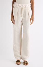 Isabel Marant Sharon Linen & Silk Straight Leg Pants