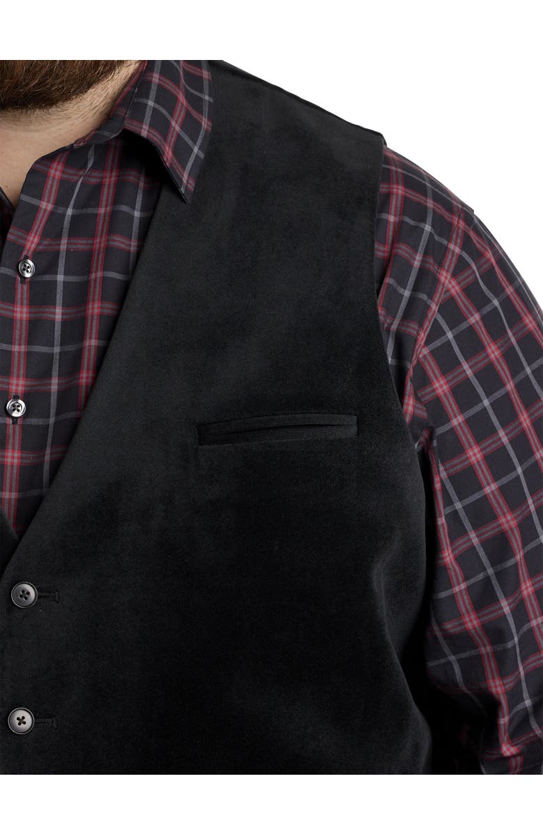 Oak Hill by DXL Velvet Vest, Alternate, color, Black