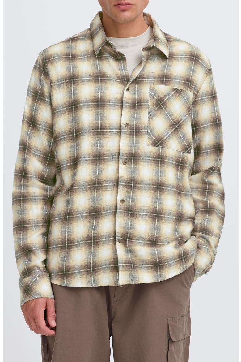 Tavish Plaid Flannel Button-Up Shirt, Main, color, BUNGEE CORD