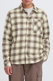 !SOLID Tavish Plaid Flannel Button-Up Shirt