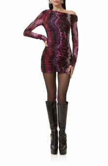 AFRM Montana Long Sleeve Lace Body-Con Minidress