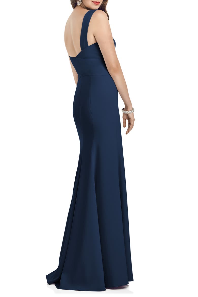 Crepe Trumpet Gown, Alternate, color, MIDNIGHT