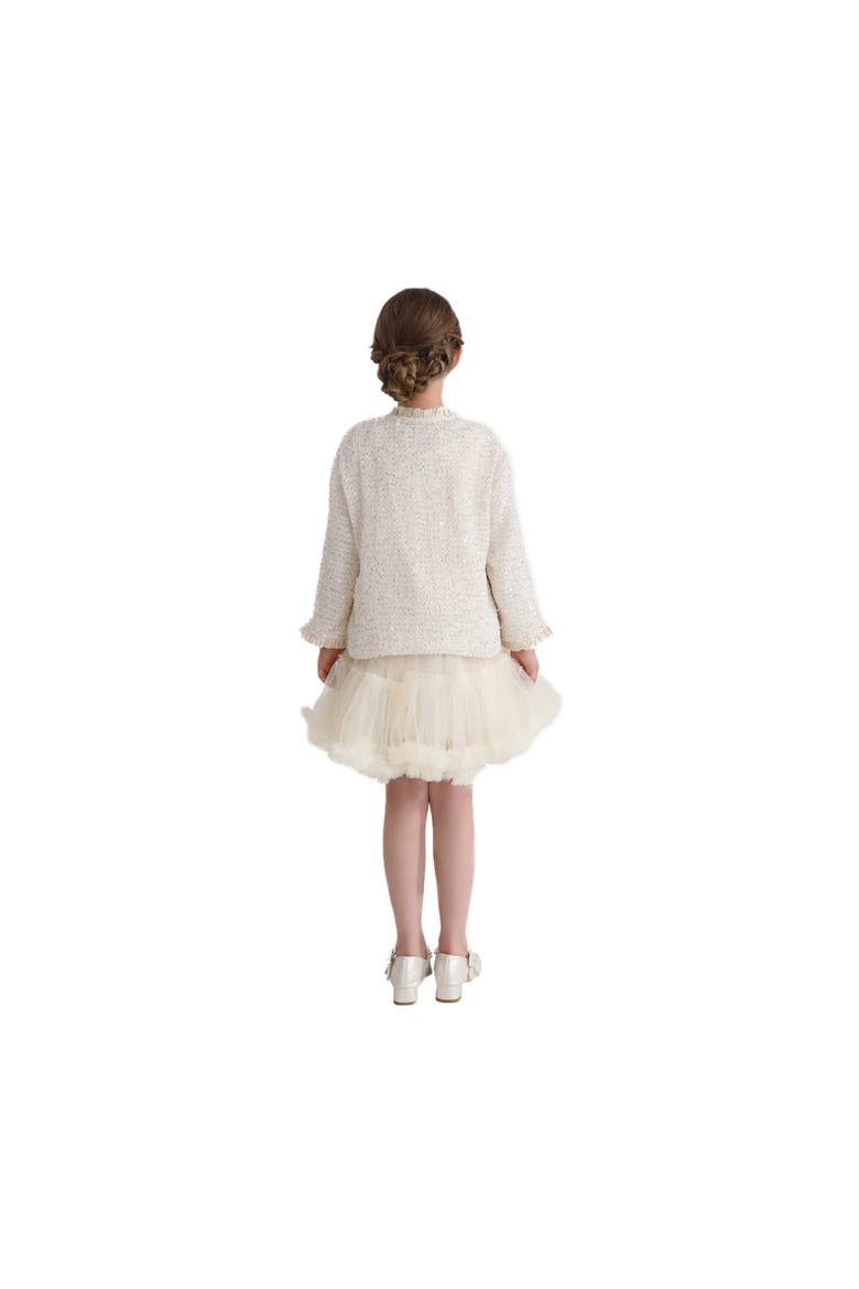 Sequin Tweed Jacket, Alternate, color, Ivory