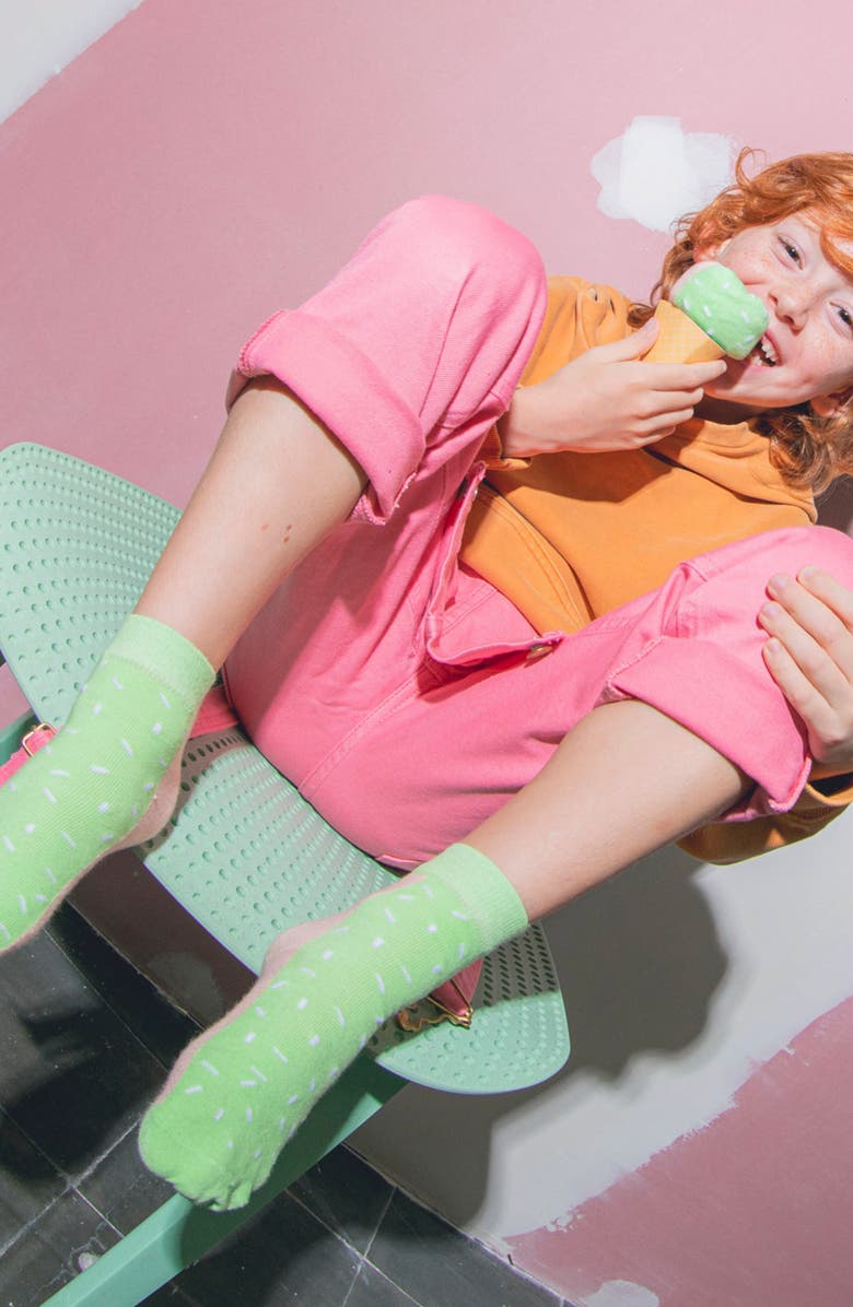 doiy Kids' Dolce Gelato 3D Crew Socks, Alternate, color, Dolce Gelato