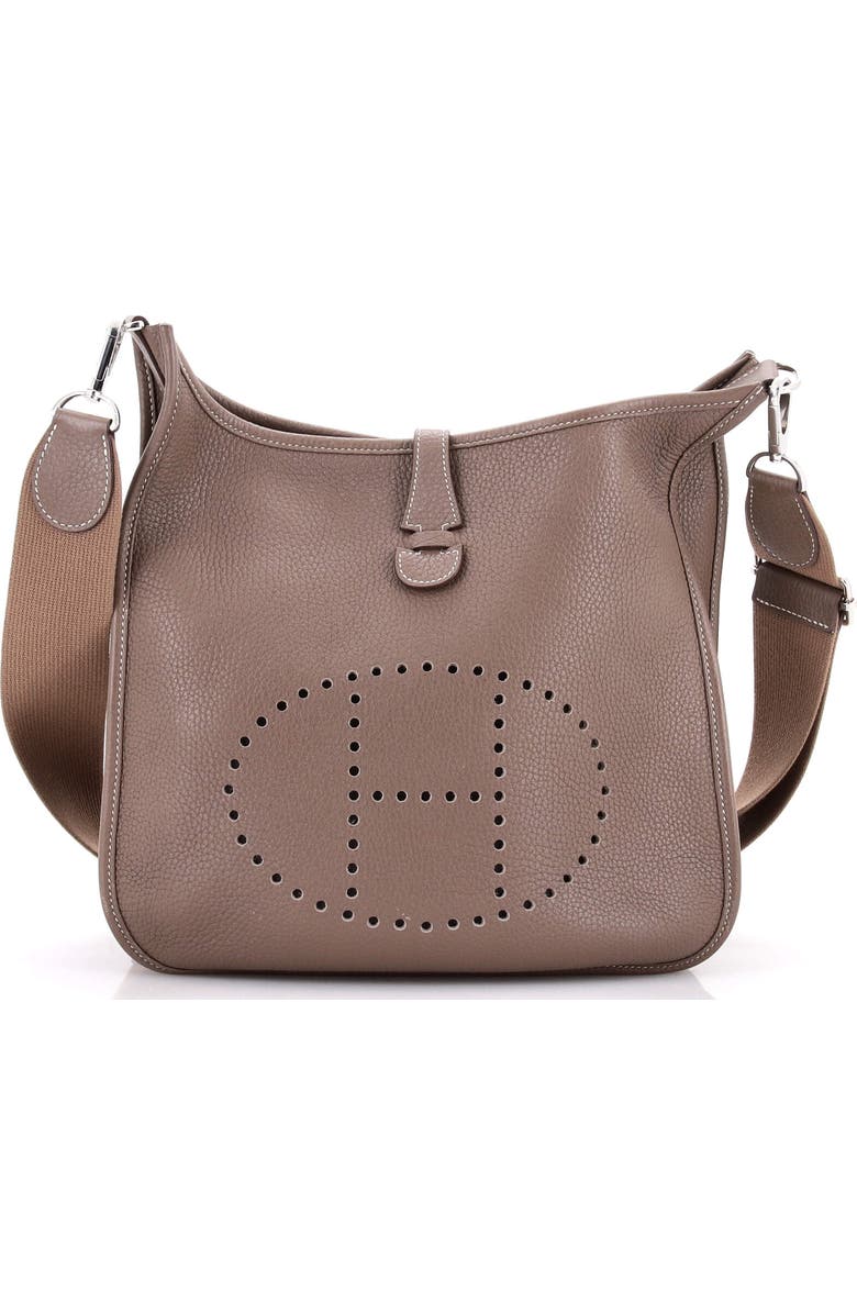 Pre-Owned Hermes Evelyne Bag Gen III Clemence PM, Main, color, Etoupe